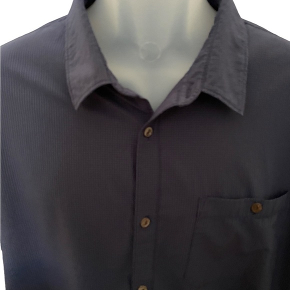 QUIKSILVER Navy Blue Mesh Short Sleeve Collared Shirt w/ Vent Men XL - Picture 2 of 9